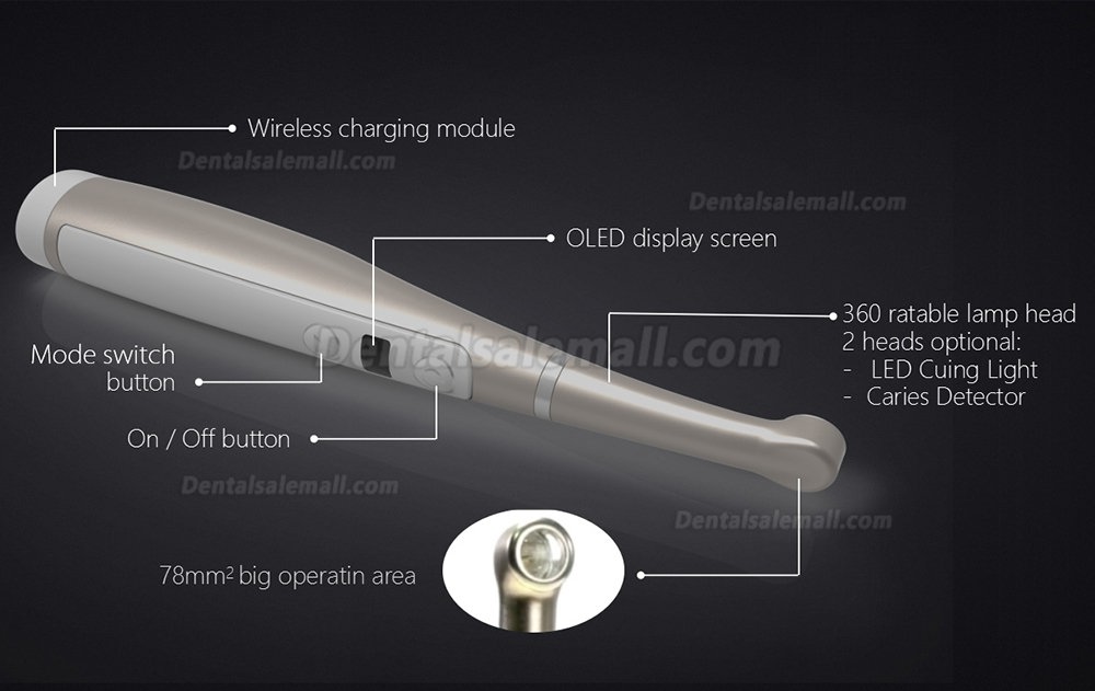 VRN VAFU Dental Wireless LED Curing Light Lamp 3200mW with Caries Detector & Light Curing Meter